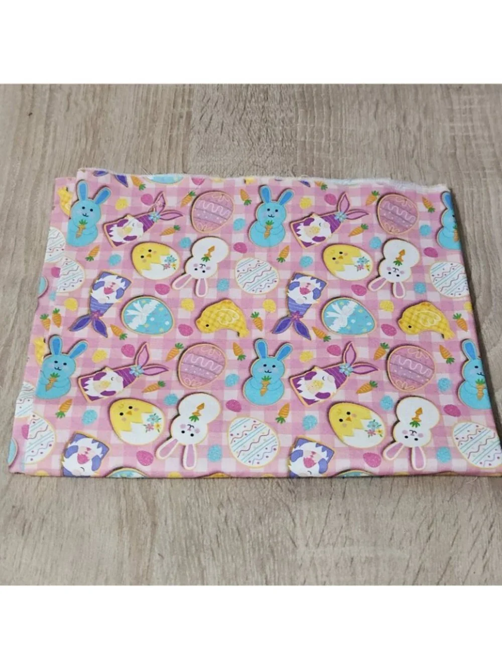 Easter Cookies On Pink Plaid Cotton Fabric By Henry Glass 34x43